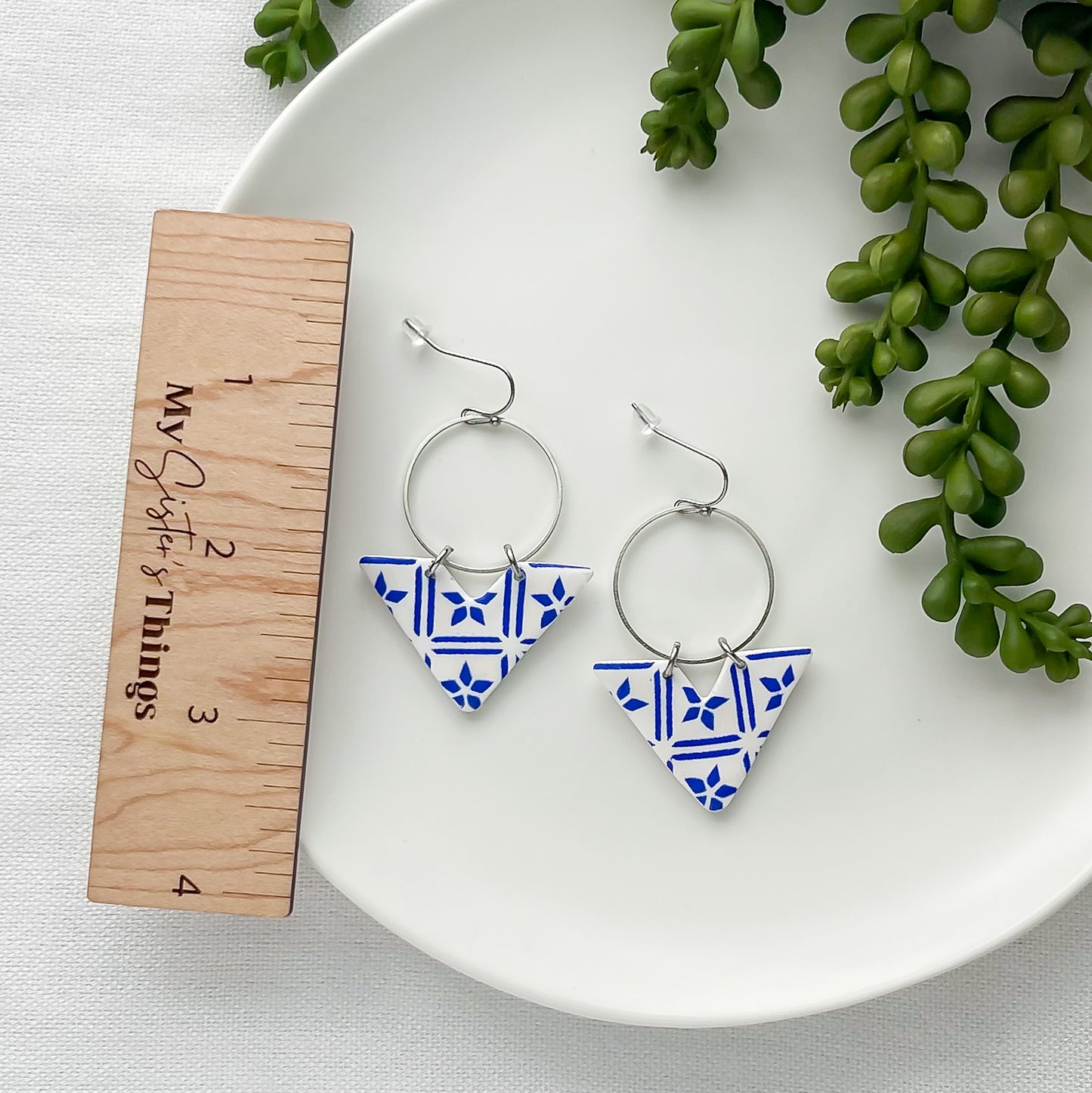 Handmade Santorini Statement Earrings | Boho Chic Polymer Clay | Unique Artisan Jewelry
