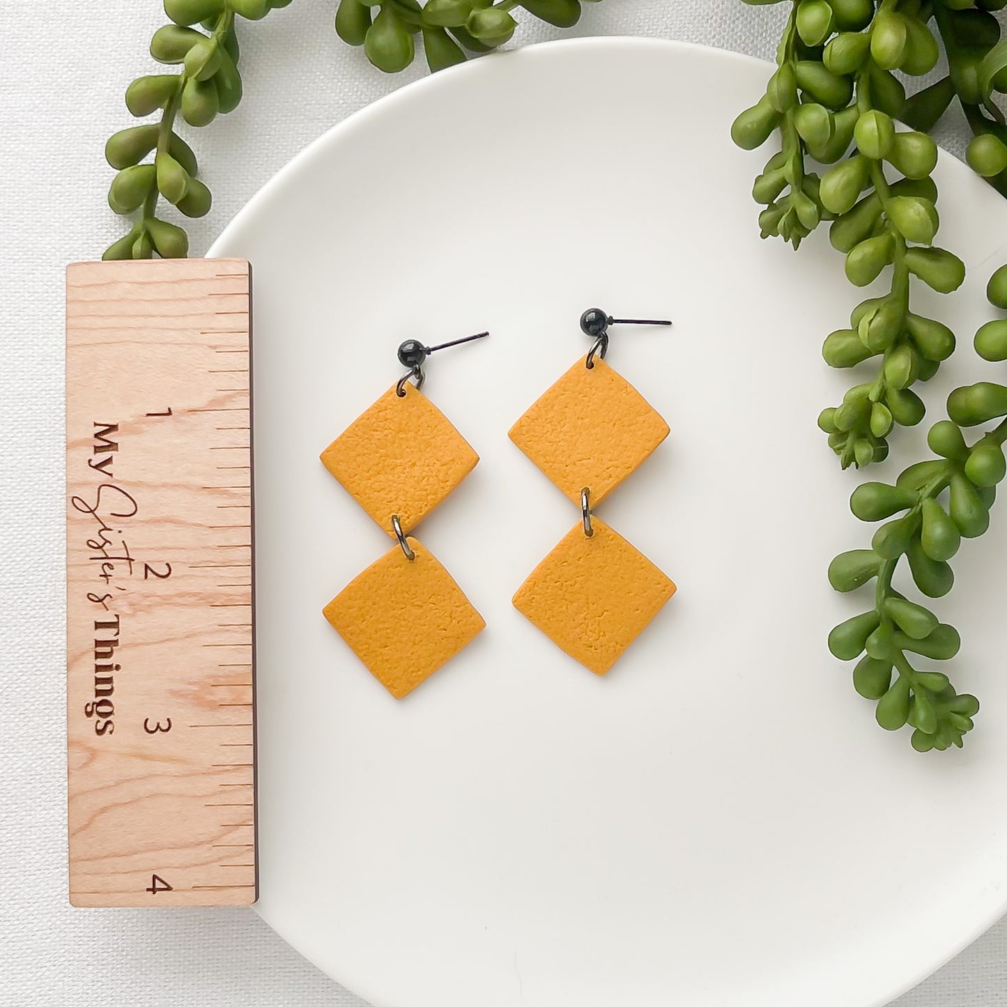 Edgy Mustard Yellow Handmade Statement Earrings – Bold, Boho Chic Dangle Earrings for Fashion-Forward Women
