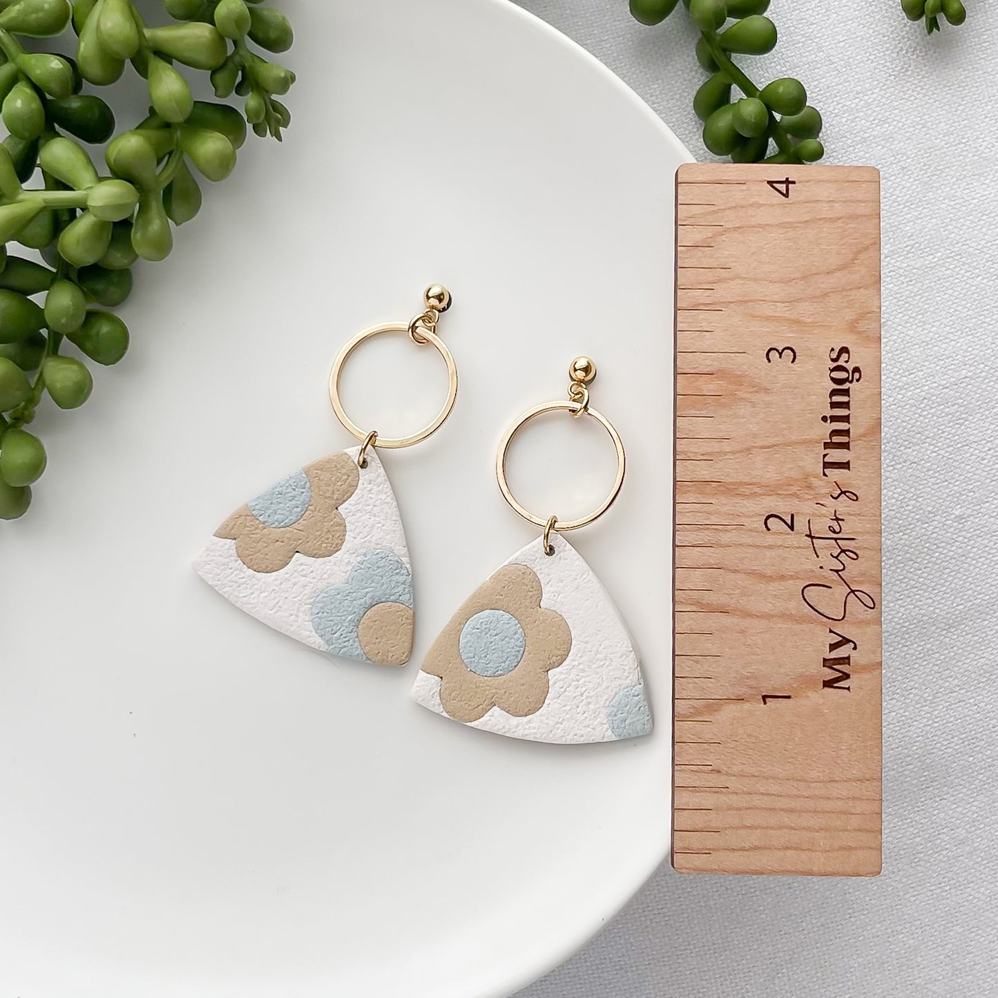 Edgy Handmade Floral Earrings – Unique Polymer Clay Statement Earrings for Fashion-Forward, Bold Women | Artisan Boho Chic Jewelry