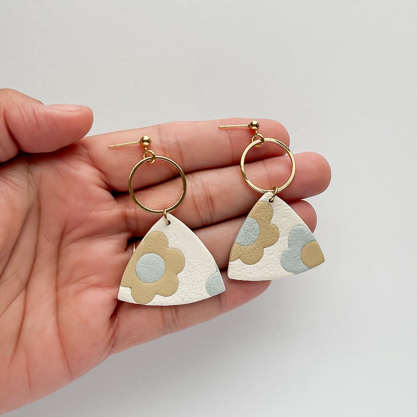 Edgy Handmade Floral Earrings – Unique Polymer Clay Statement Earrings for Fashion-Forward, Bold Women | Artisan Boho Chic Jewelry