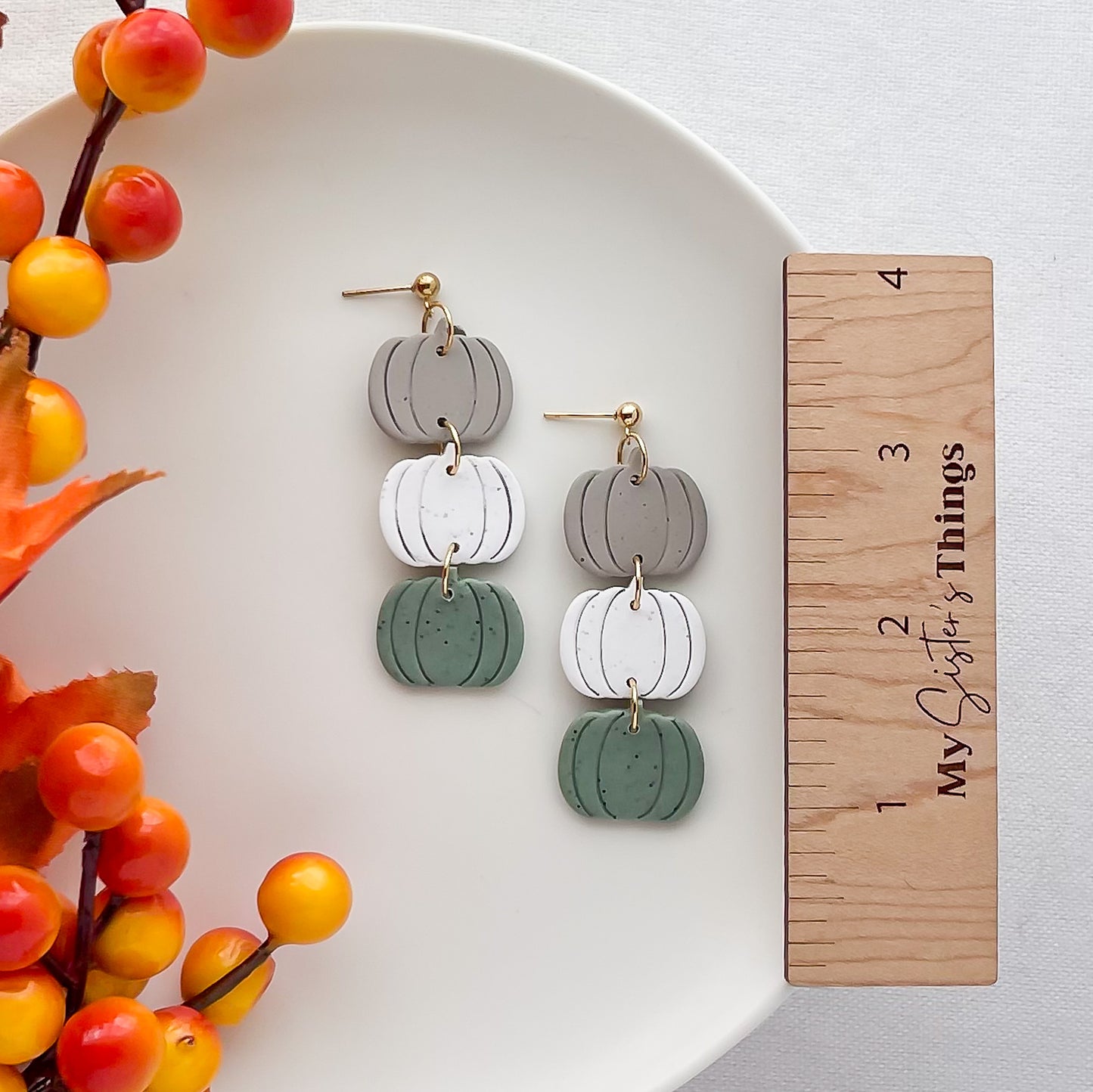 Green Triple Stack Pumpkins