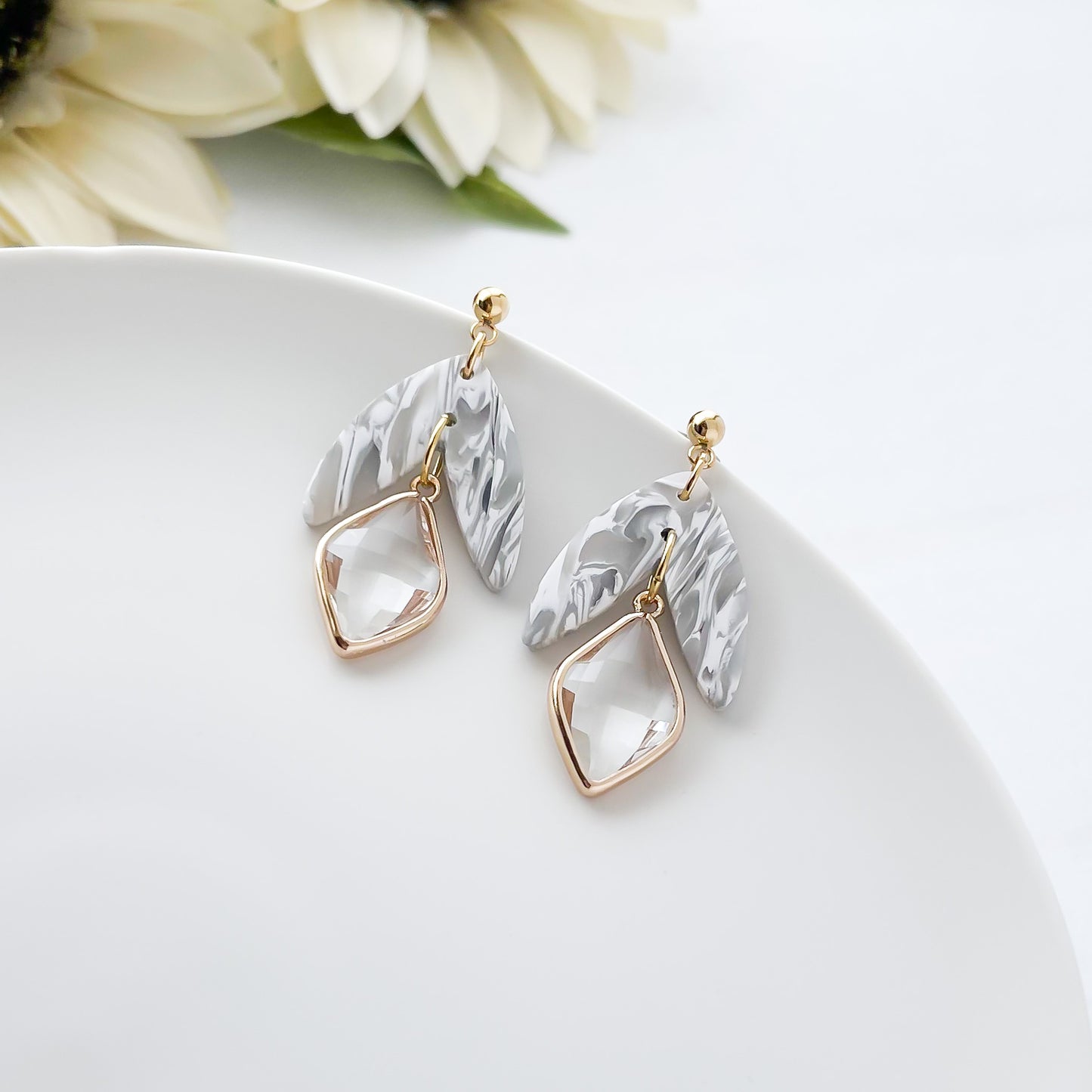 Edgy Handmade Marie Earrings – Unique Statement Jewelry with Glass Charm | Boho Chic & Modern Artisan Designs