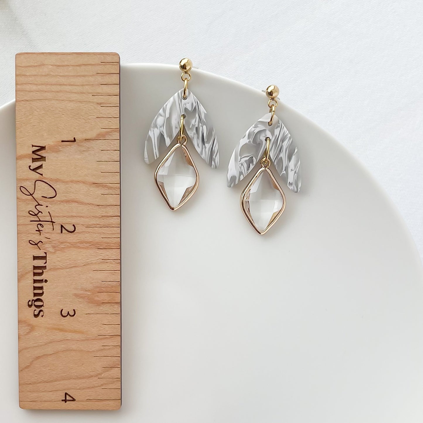 Edgy Handmade Marie Earrings – Unique Statement Jewelry with Glass Charm | Boho Chic & Modern Artisan Designs