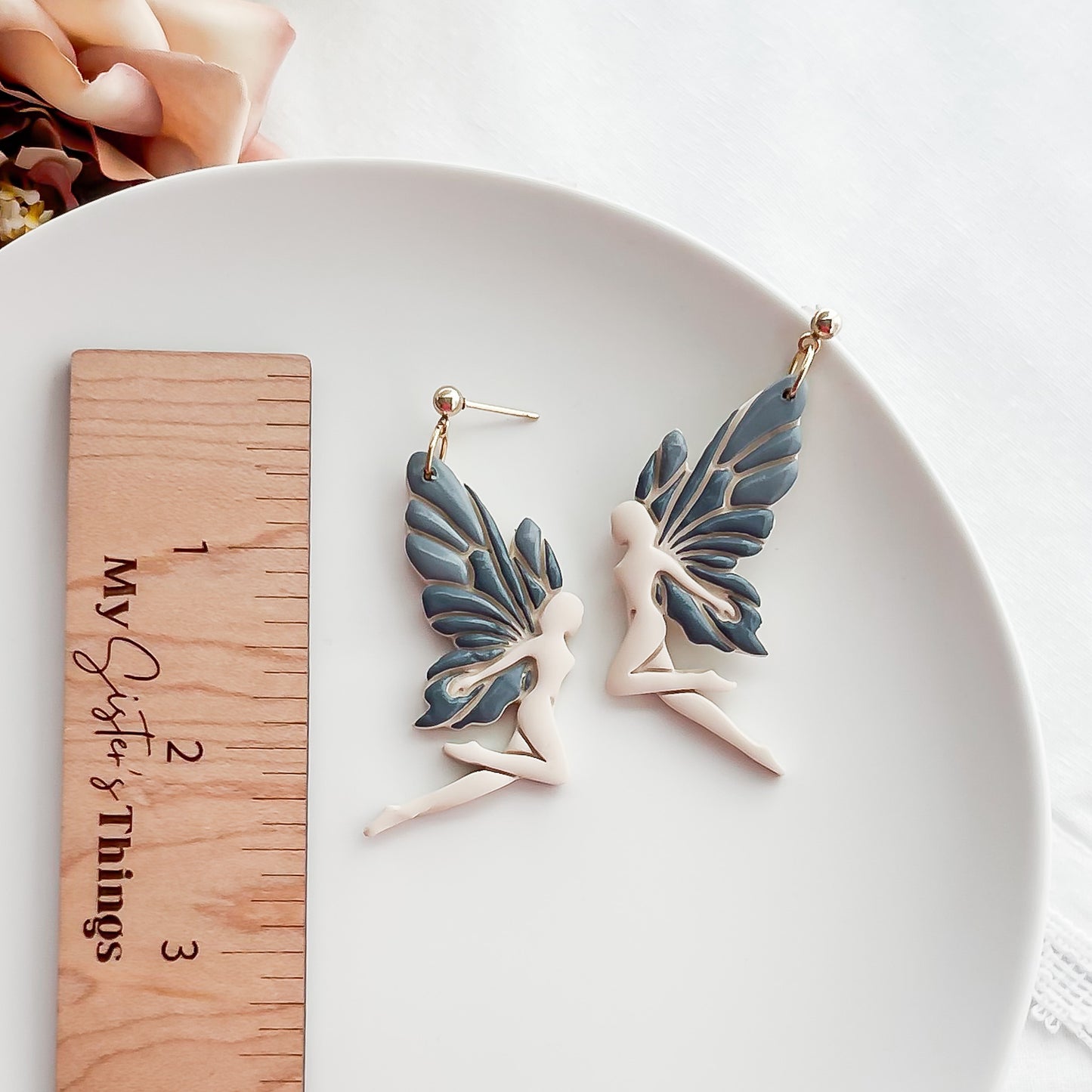 Handmade Fauna Fairy Earrings – Unique Boho Chic Statement Jewelry | Edgy Artisan Designs in Polymer Clay and Surgical Steel