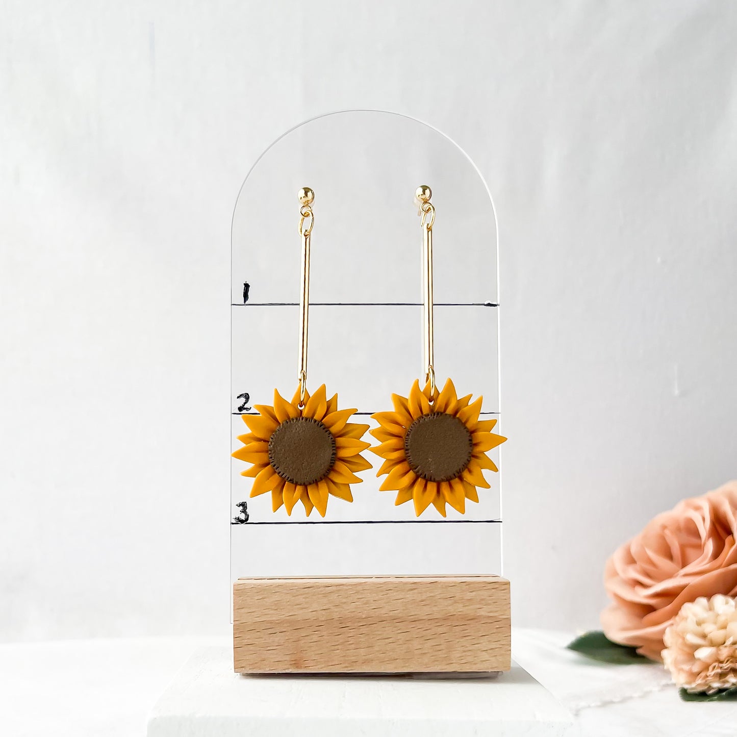 Bold Sunflower Statement Earrings | Handmade Boho Chic Polymer Clay Earrings – Edgy, Artisan-Made Jewelry for Fashion-Forward Women