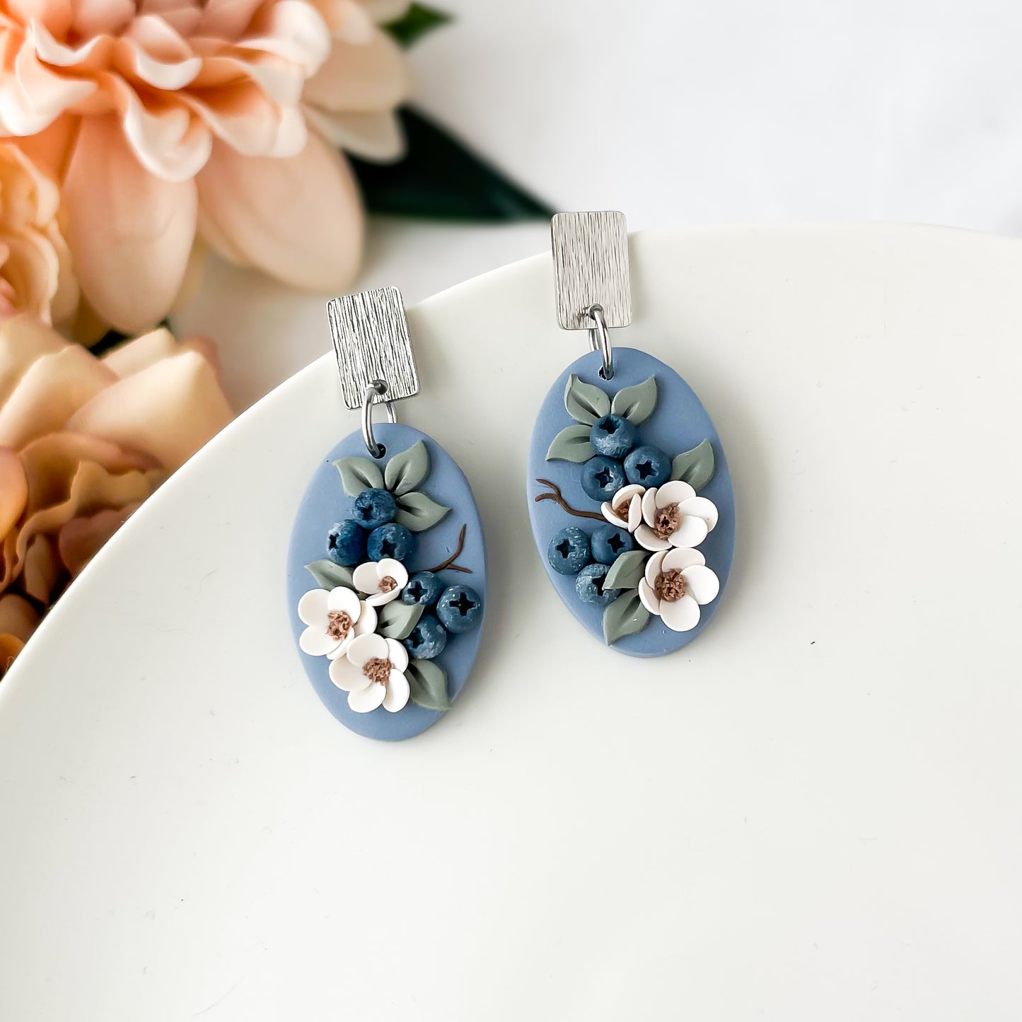 Edgy Handmade Blueberry Earrings - Unique Boho Chic Statement Earrings for Women, Artisan Metal Designs