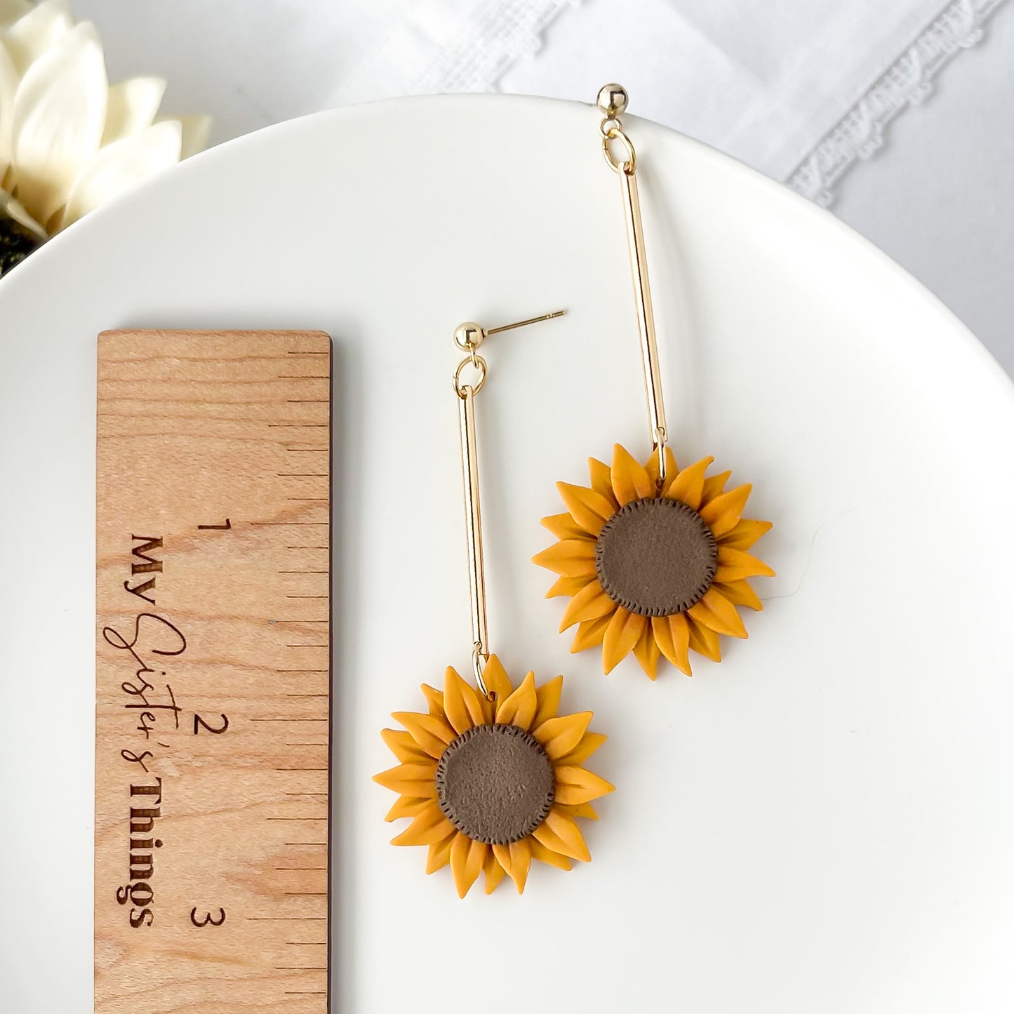 Bold Sunflower Statement Earrings | Handmade Boho Chic Polymer Clay Earrings – Edgy, Artisan-Made Jewelry for Fashion-Forward Women