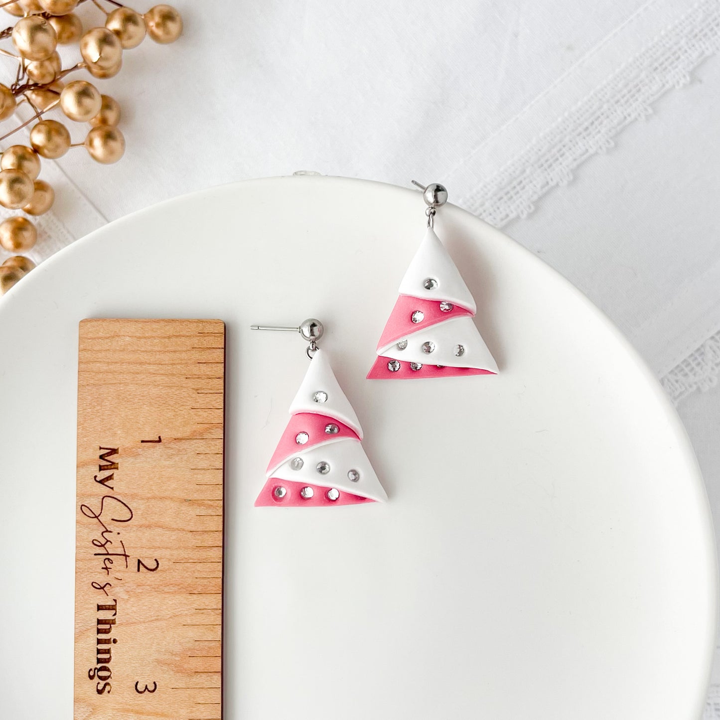 Rhinestone Christmas Earrings