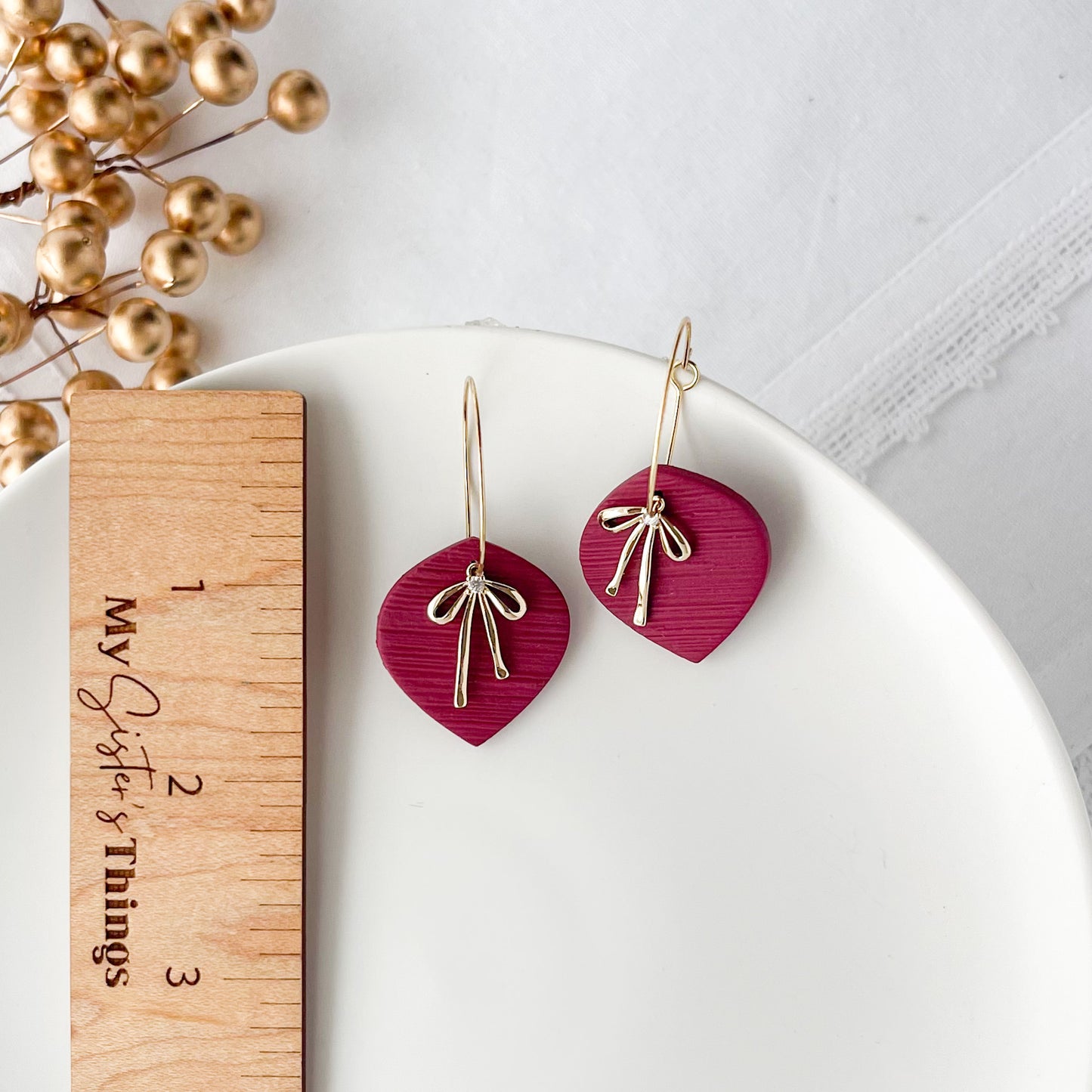 Bow Dangle Christmas Earrings
