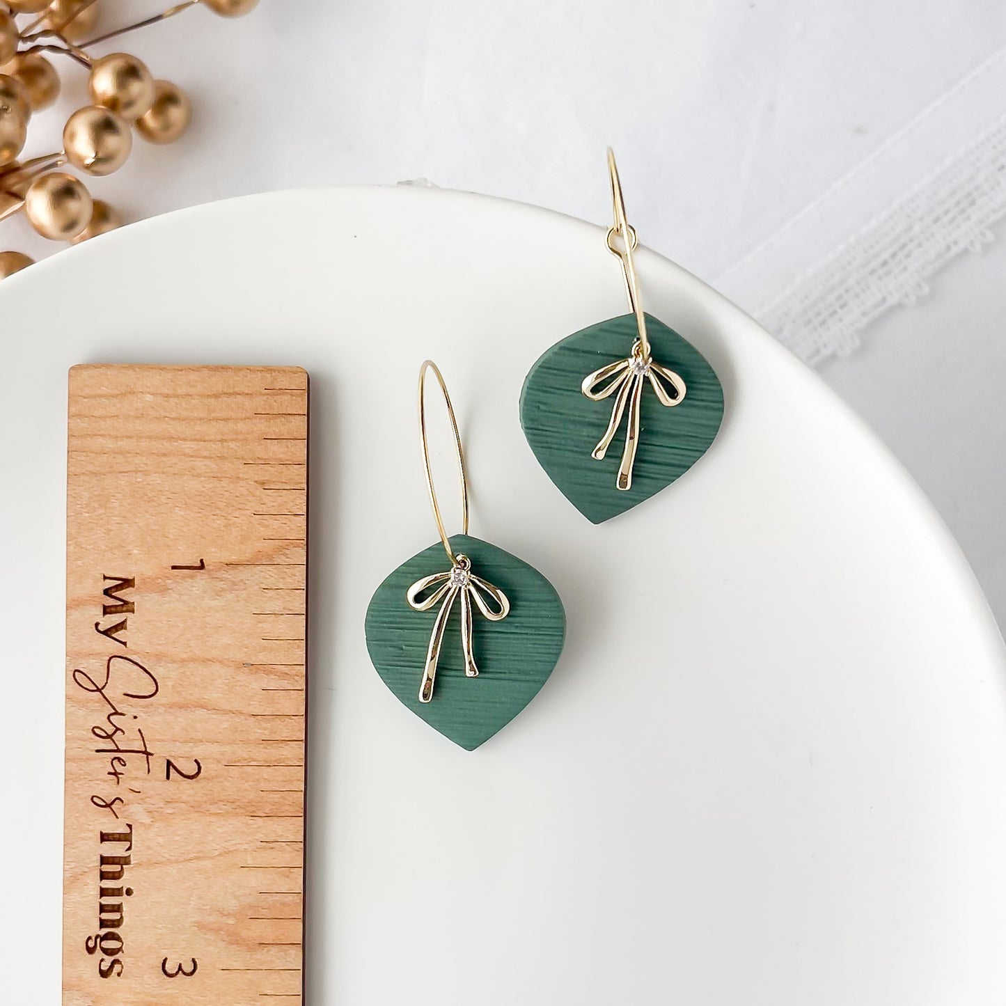 Bow Dangle Christmas Earrings