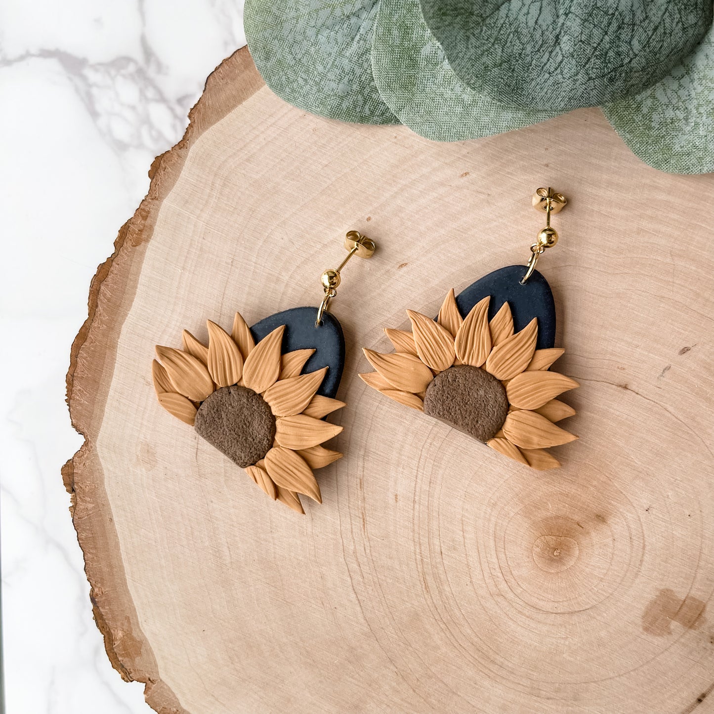Edgy Handmade Sunflower Hoop Earrings | Unique Artisan-Made Statement Jewelry | Boho Chic, Bold & Trendy Designs