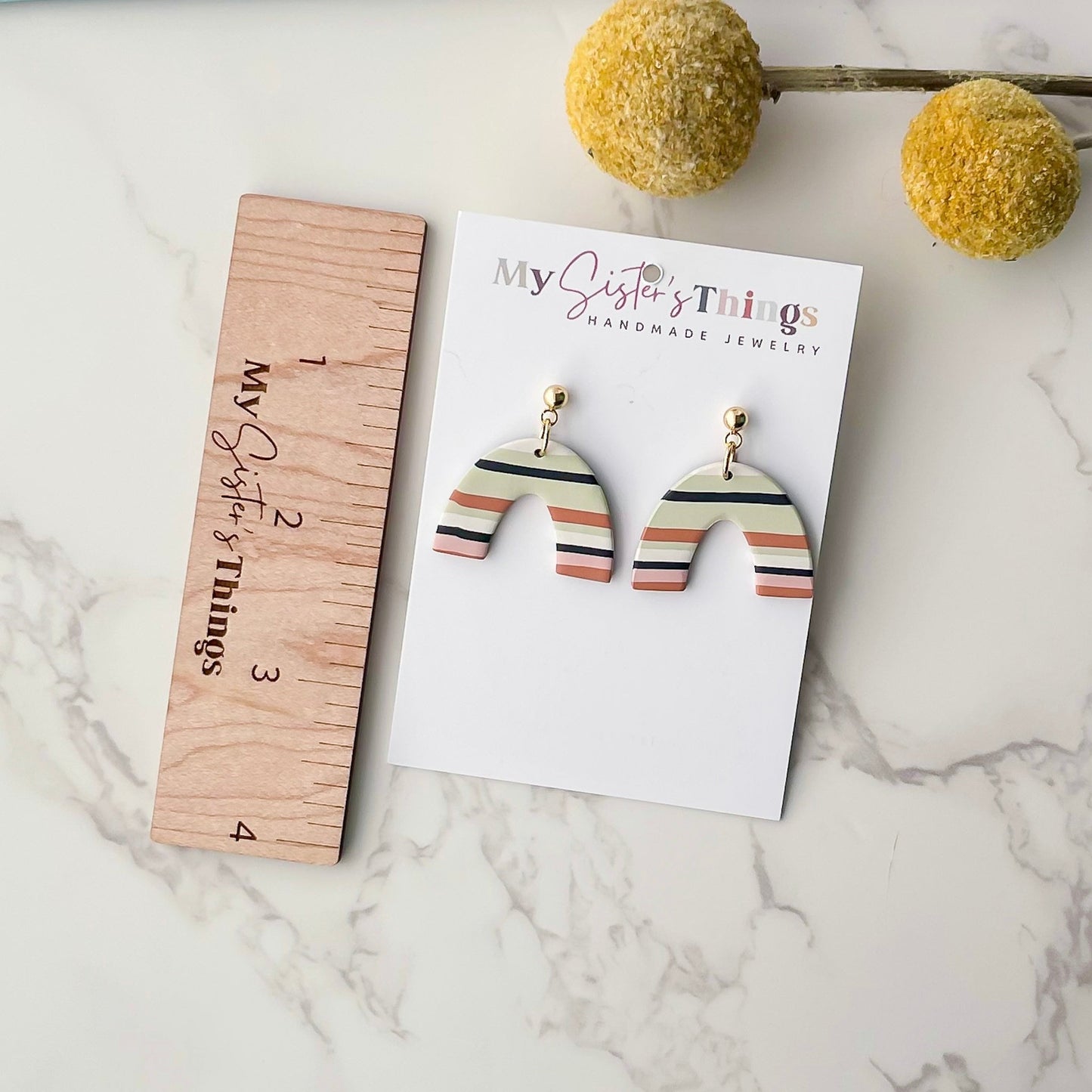 Serape earrings clay, best friend birthday gift for her, colorful earrings dangle, small arch earrings boho clip on earrings, hypoallergenic