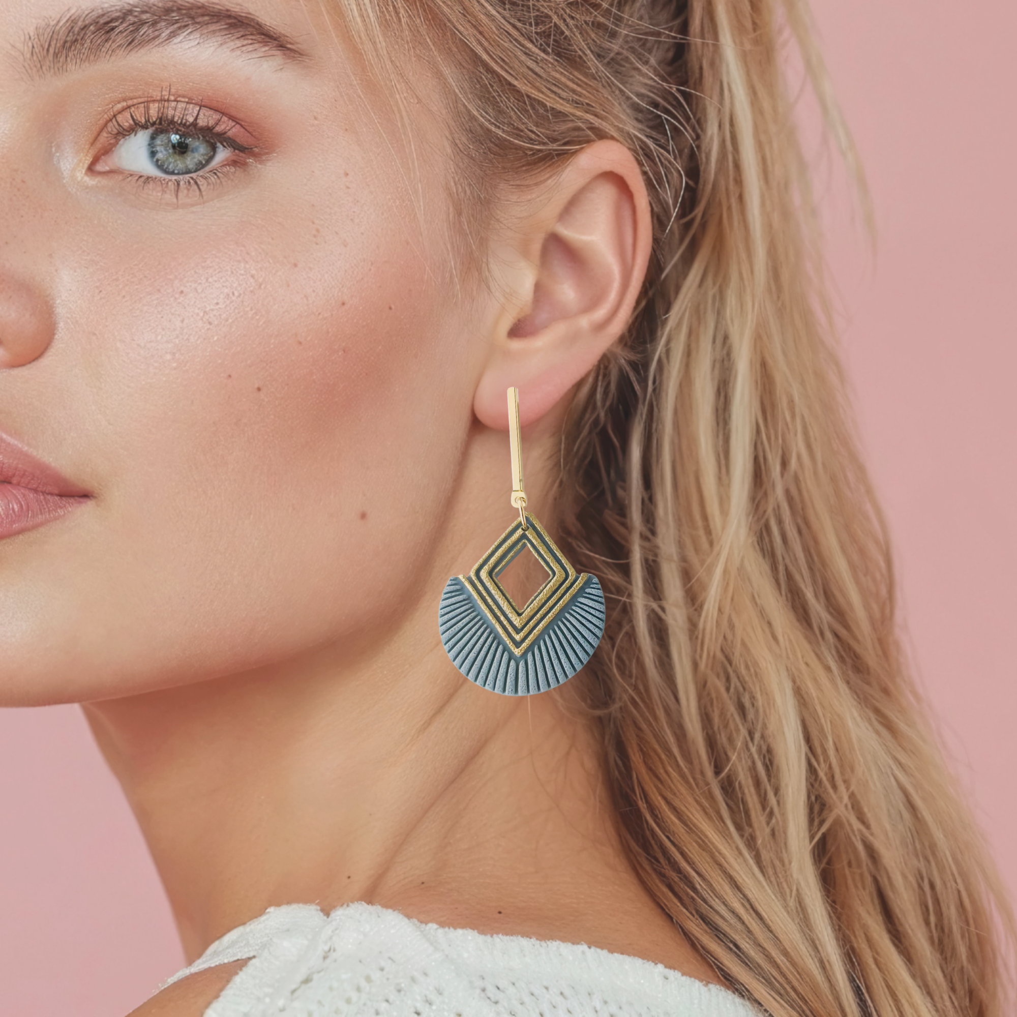 Leia | Handmade Dangle Earrings | Lightweight Elegant Statement Jewelry | Chic Clip-On Earrings