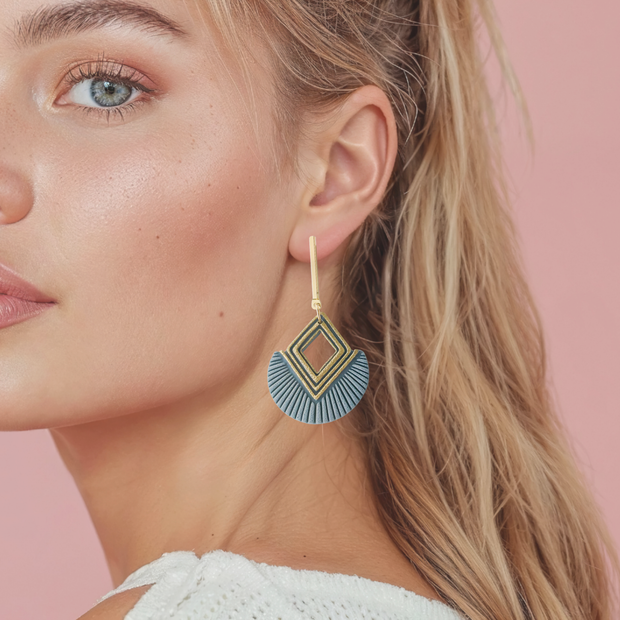 Leia | Handmade Dangle Earrings | Lightweight Elegant Statement Jewelry | Chic Clip-On Earrings