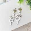Bold Handmade White Snake Earrings | Unique Edgy Statement Jewelry | Boho Chic Clip-On Earrings Option