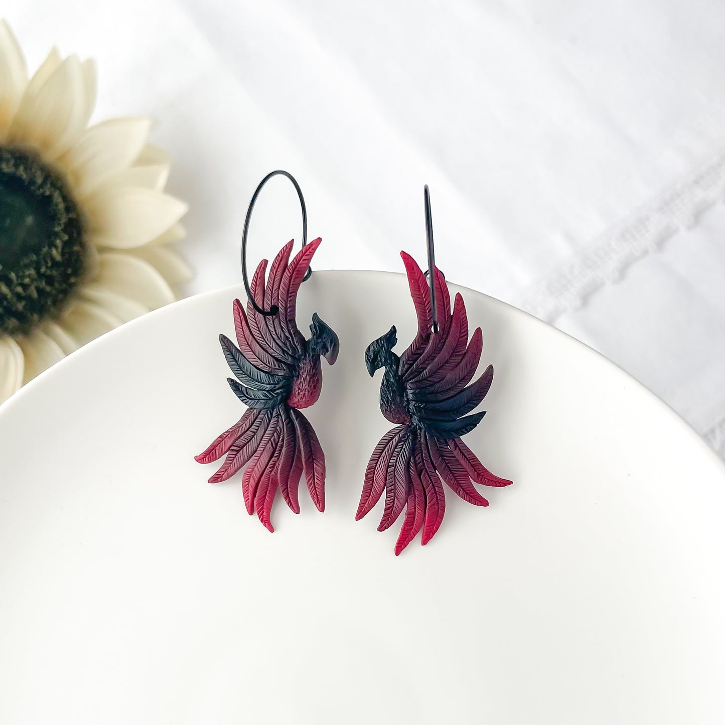 Phoenix Rising Edgy Hoop Earrings | Unique Handmade Statement Jewelry | Artisan-Made Bold Designs