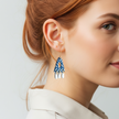 Dangle Geometric Earrings | Lightweight Handmade Statement Jewelry | Polymer Clay Clip-On