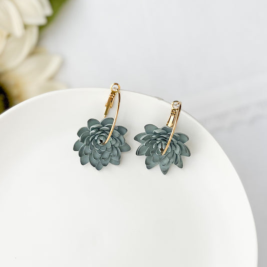 Blue Dahlia Earrings