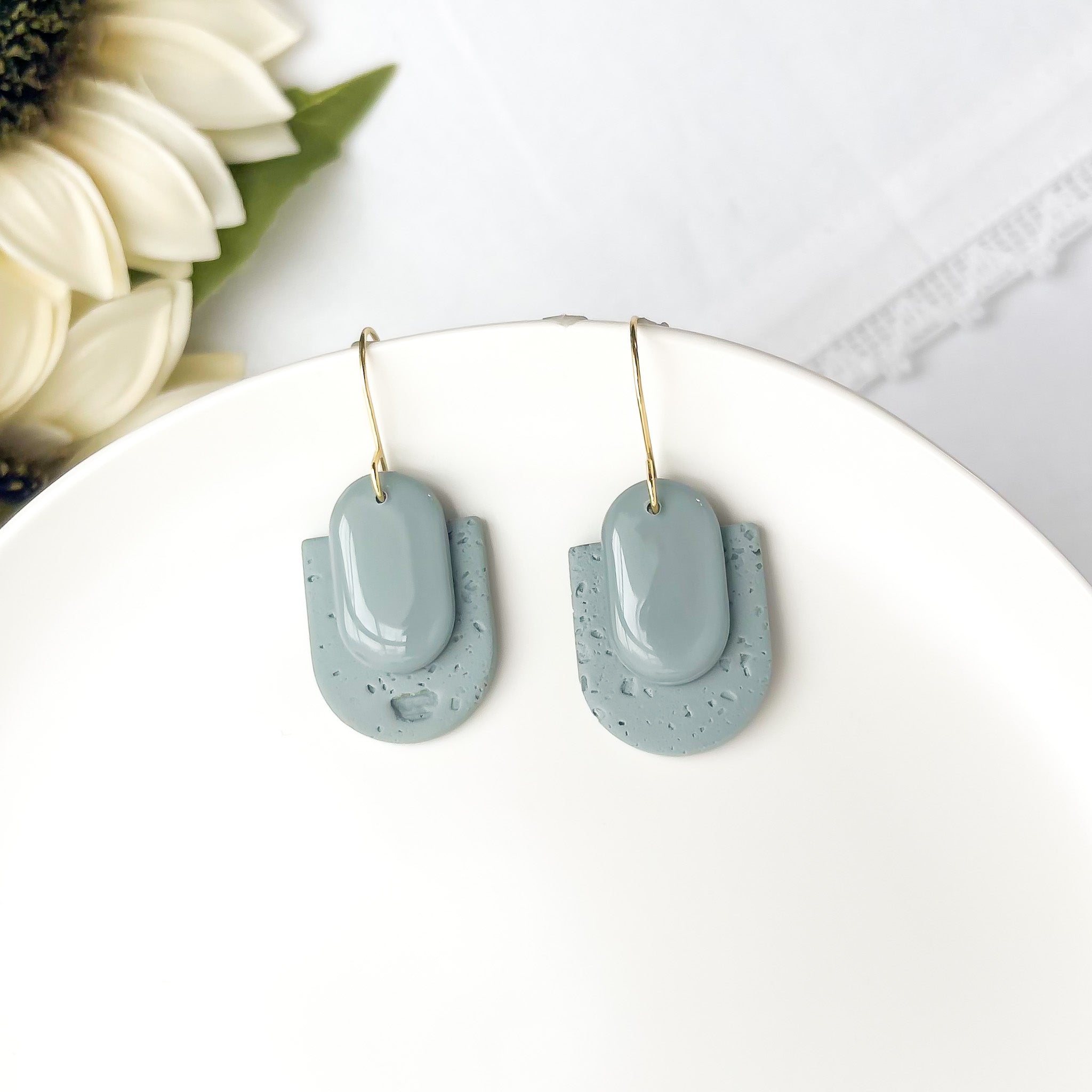 Modern Salty Dangle Earrings | Lightweight Polymer Clay Jewelry | Hypoallergenic Surgical Steel | Clip-On Option