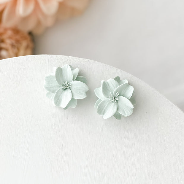Spring Flower Stud Earrings | Polymer Clay Floral Chic Jewelry | Whimsical Cottagecore Gifts For Women