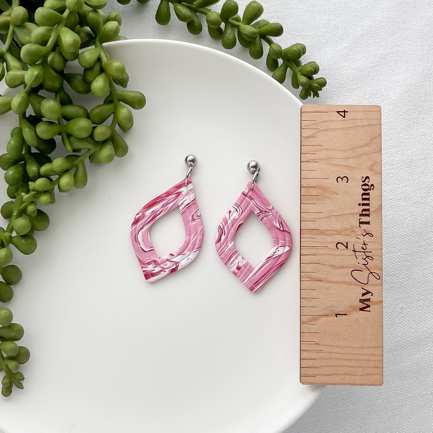 Edgy Marbled Swirls Handmade Statement Earrings | Unique Artisan-Designed Polymer Clay Jewelry