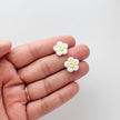 Dainty Daisy Puffy Studs | Handmade Polymer Clay Jewelry | Whimsical Floral Stud Earrings