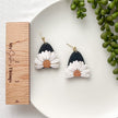 Handmade Daisy Earrings | Unique Boho Chic Statement Jewelry | Artisan-Made Polymer Clay Clip-On Earrings Option