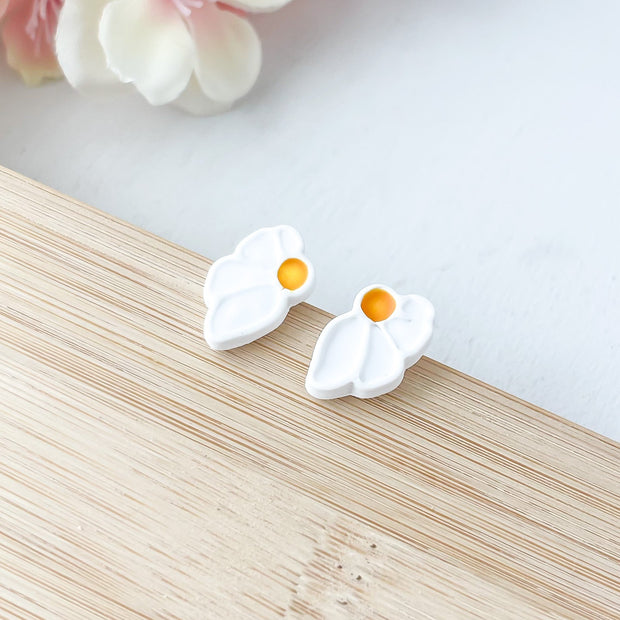 Small Matisse Daisy Stud Earrings| Handmade Polymer Clay Jewelry | Abstract Floral Earrings