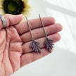 Eggplant Leaf Dangle Earrings | Handmade Lightweight Statement Jewelry | Polymer Clay Clip On