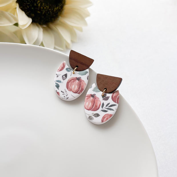 Edgy Handmade Pumpkin Earrings | Unique Boho Chic Fall Statement Jewelry | Artisan, Fashion-Forward Earrings for Women