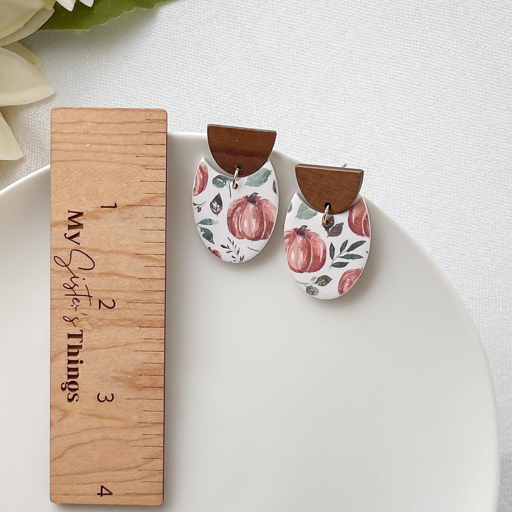 Edgy Handmade Pumpkin Earrings | Unique Boho Chic Fall Statement Jewelry | Artisan, Fashion-Forward Earrings for Women