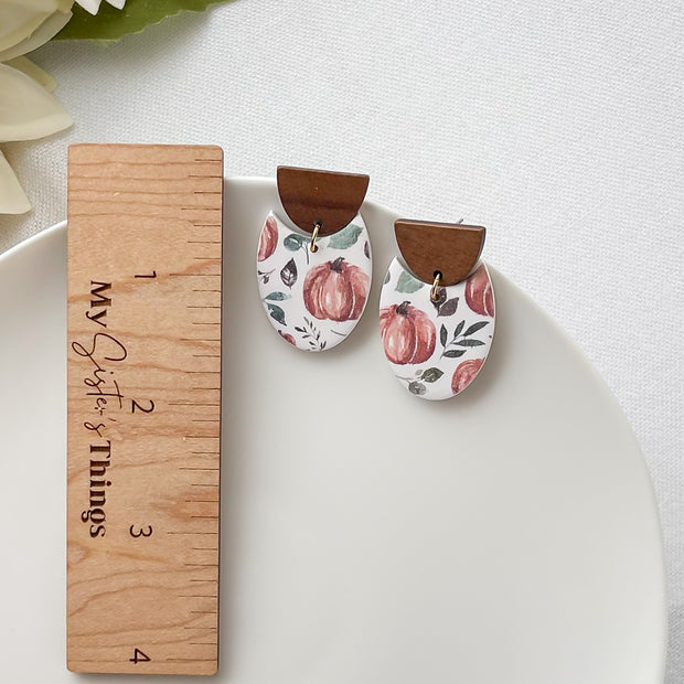 Edgy Handmade Pumpkin Earrings | Unique Boho Chic Fall Statement Jewelry | Artisan, Fashion-Forward Earrings for Women