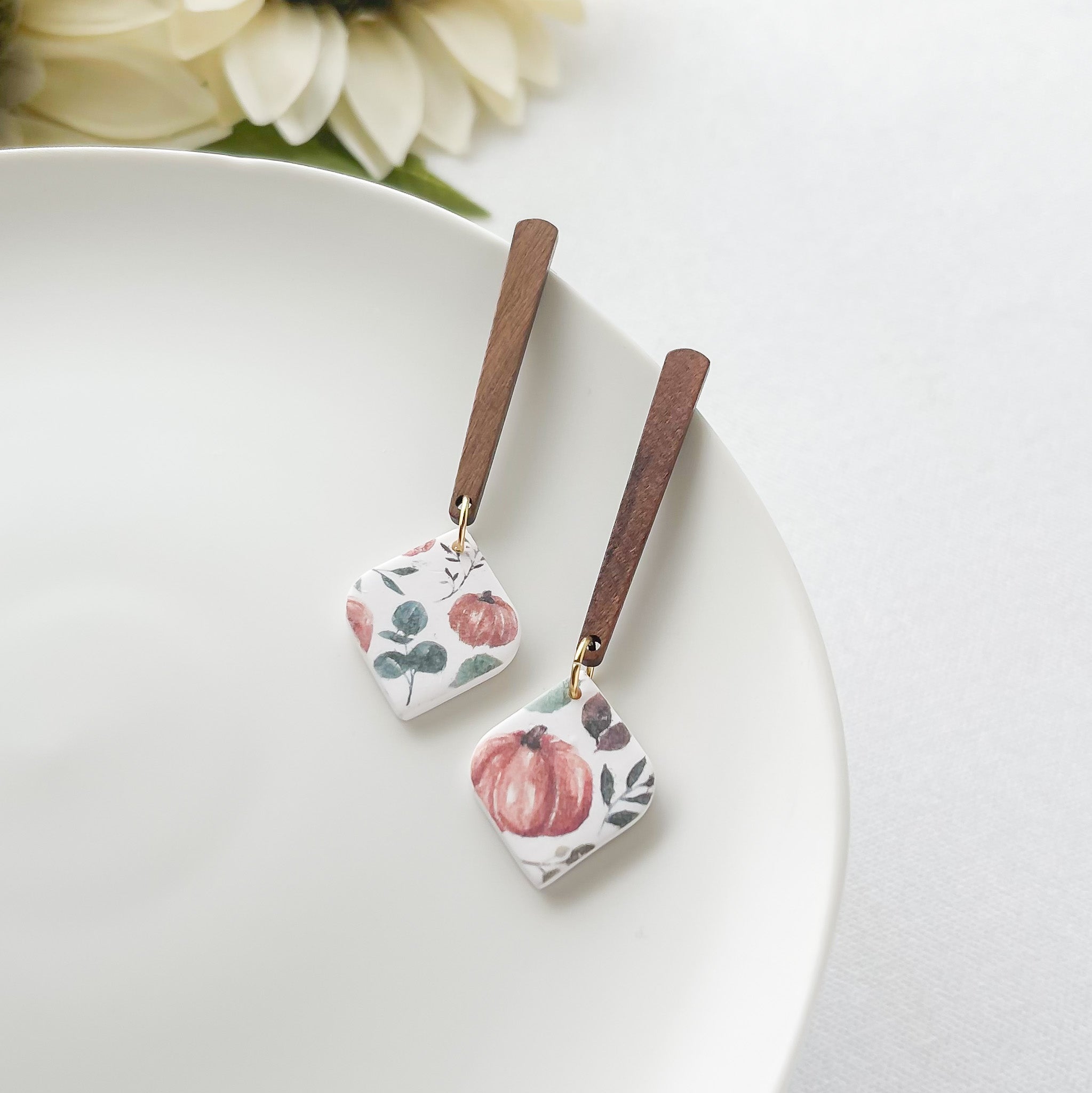 Handmade Edgy Pumpkin Earrings – Unique Fall Statement Jewelry, Boho Chic & Artisan-Made