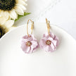 Pink Large Flower Statement Earrings | Lightweight Polymer Clay | Clip-On Earrings Option