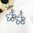 Masie | Funky Flower Earrings| Lightweight Polymer Clay Dangles | Handmade Clip On Earring Option