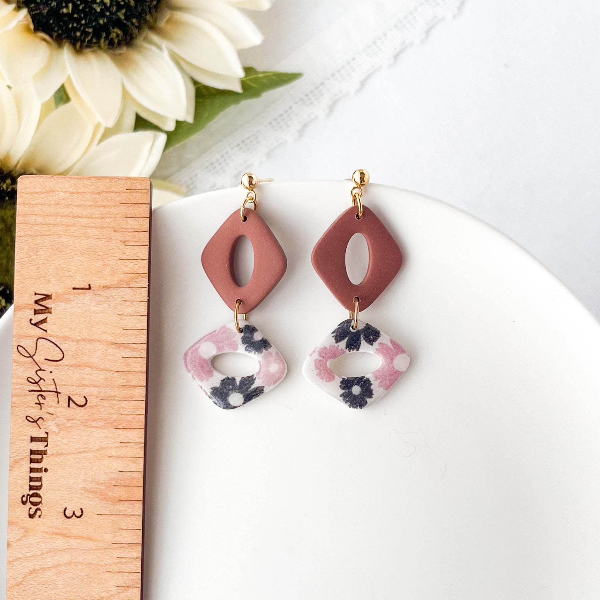 Hypoallergenic Polymer Clay Earrings | Lightweight Jewelry For Women | Boho Chic Dangle Earrings