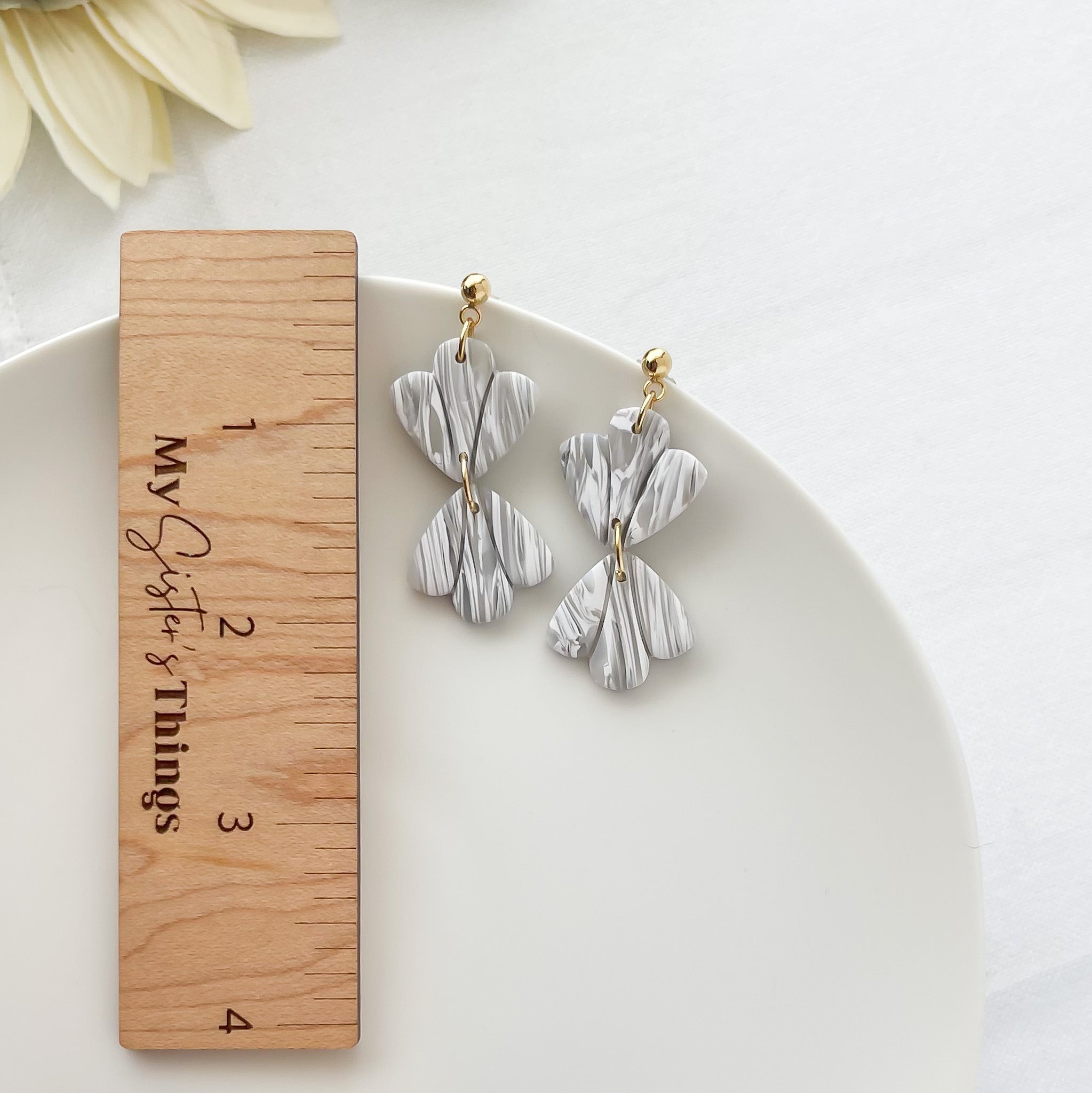Livie Neutral Handmade Earrings | Unique Boho Chic Statement Jewelry | Handcrafted, Fashion-Forward, Earrings | Clip-On Earrings