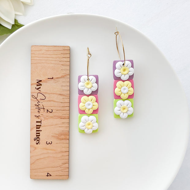 Spring Time Handmade Daisy Earrings | Unique Polymer Clay Statement Jewelry