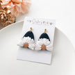 Handmade Daisy Earrings | Unique Boho Chic Statement Jewelry | Artisan-Made Polymer Clay Clip-On Earrings Option