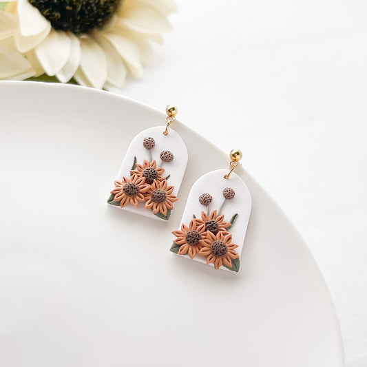 Edgy Handmade Sunflower Statement Earrings | Unique Boho Chic Jewelry – Lightweight, Hypoallergenic, and Fashion-Forward