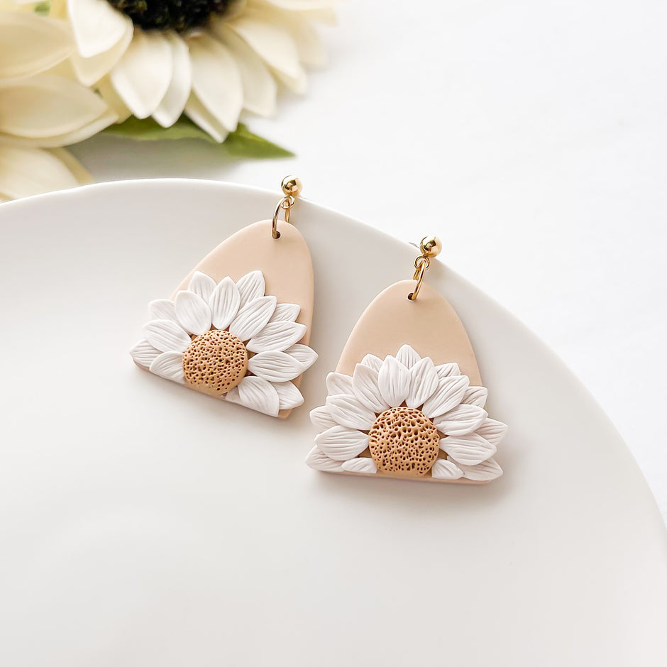 Bold Daisy Handmade Earrings | Unique Statement Jewelry | Boho Chic & Artisan Clip-On Earrings