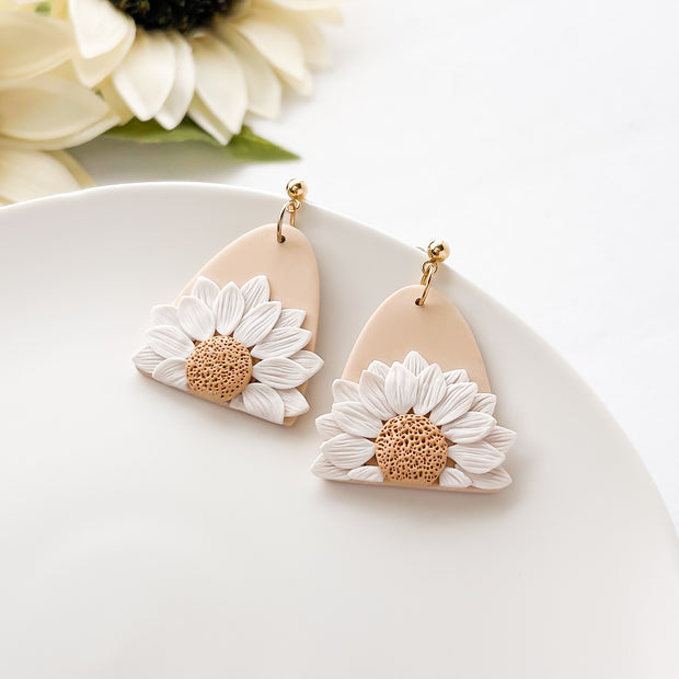 Bold Daisy Handmade Earrings | Unique Statement Jewelry | Boho Chic & Artisan Clip-On Earrings