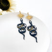 Bold Handmade Black Snake Earrings | Unique Edgy Statement Jewelry | Boho Chic Clip-On Earrings Option