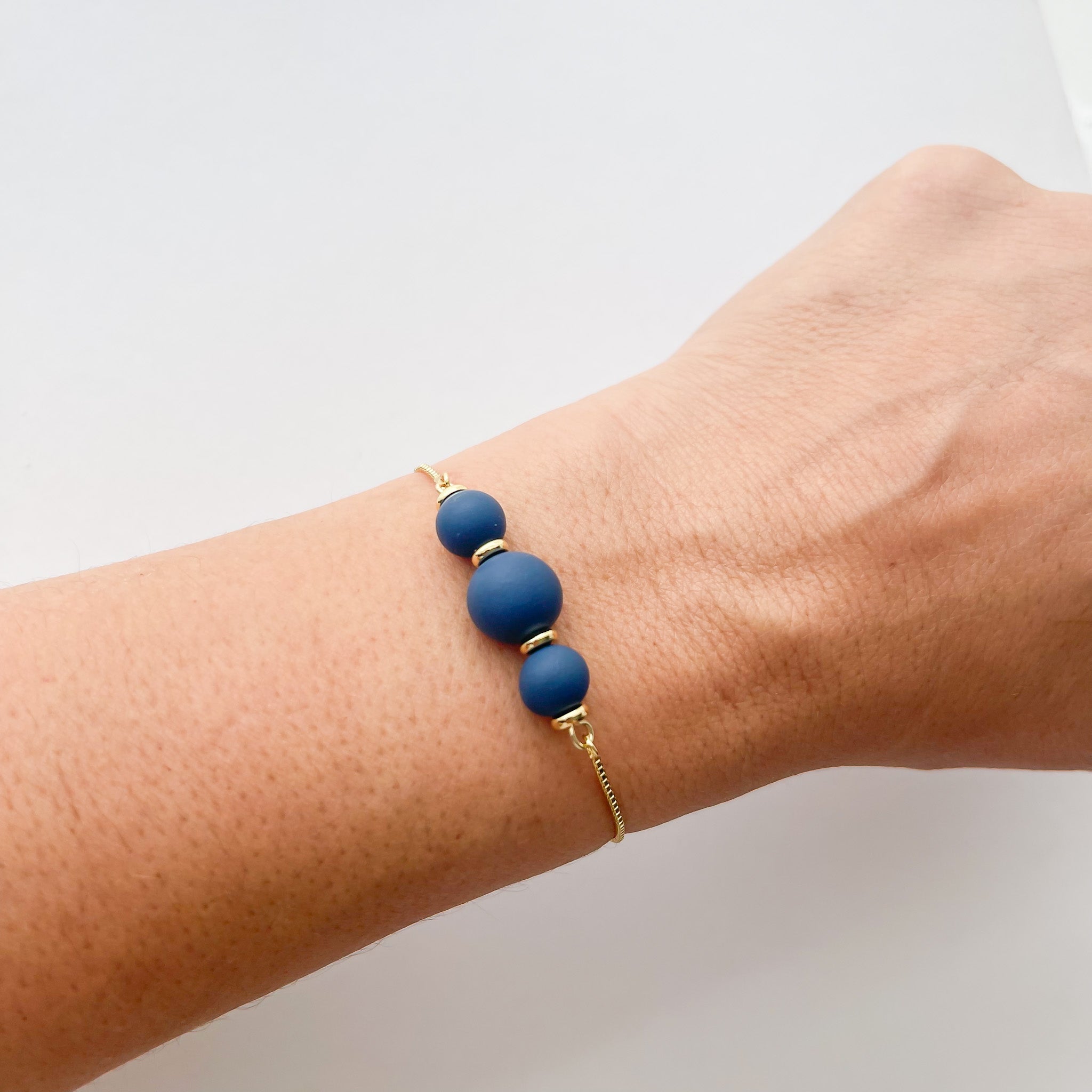 Polymer Clay Bead Gold Filled Slider Bracelet