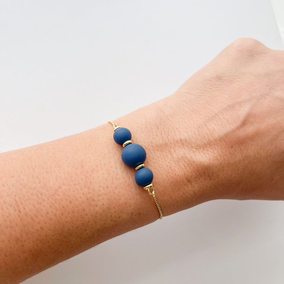 Polymer Clay Bead Gold Filled Slider Bracelet