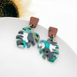 Shades Of Green Monstera Statement Earrings | Lightweight, Hypoallergenic Polymer Clay Jewelry | Boho Chic Clip-On Earring Option