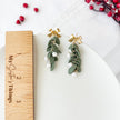 Mistletoe Christmas Earrings | Lightweight Polymer Clay Jewelry | Handmade Whimsical Earrings | Clip On Option