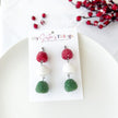Gum Drop Christmas Earrings: Whimsical Clay Jewelry, Lightweight Hypoallergenic Dangle Earrings