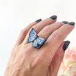 Blue Monarch Butterfly Ring