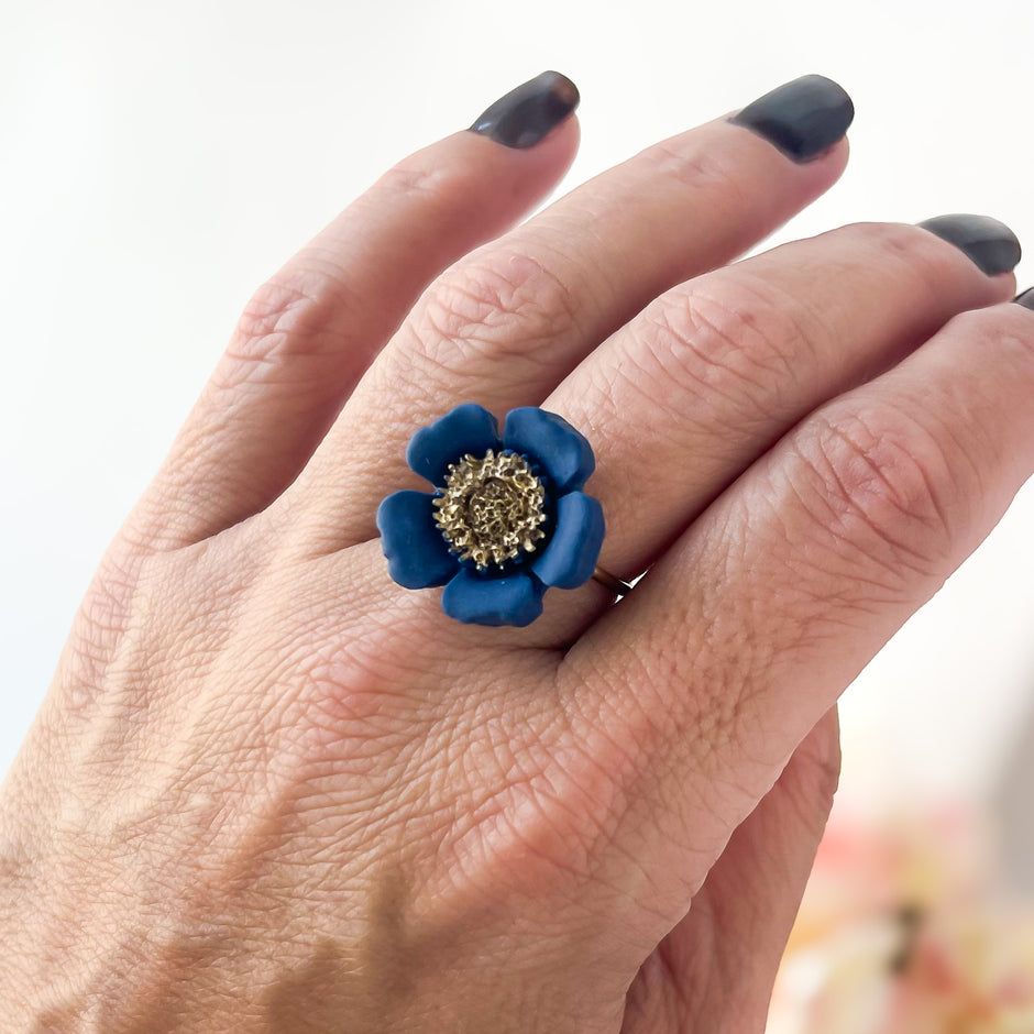 Posey Floral Ring (Multiple Sizes)(Adjustable)